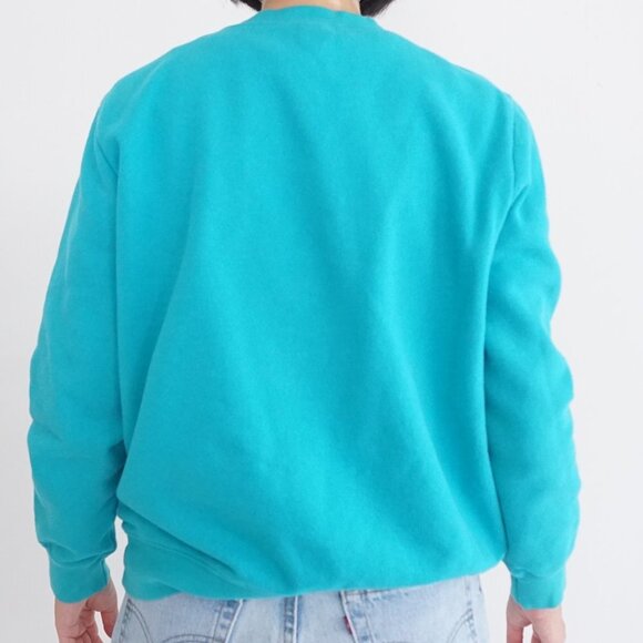 Basic Editions Teal Embroidered Birds Crewneck Sweater L - Picture 3 of 11